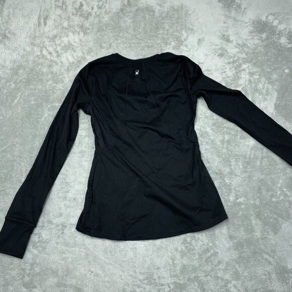 Spyder Active Womens Black Long Sleeve Top S Nylon Spandex 6697 - Picture 6 of 7